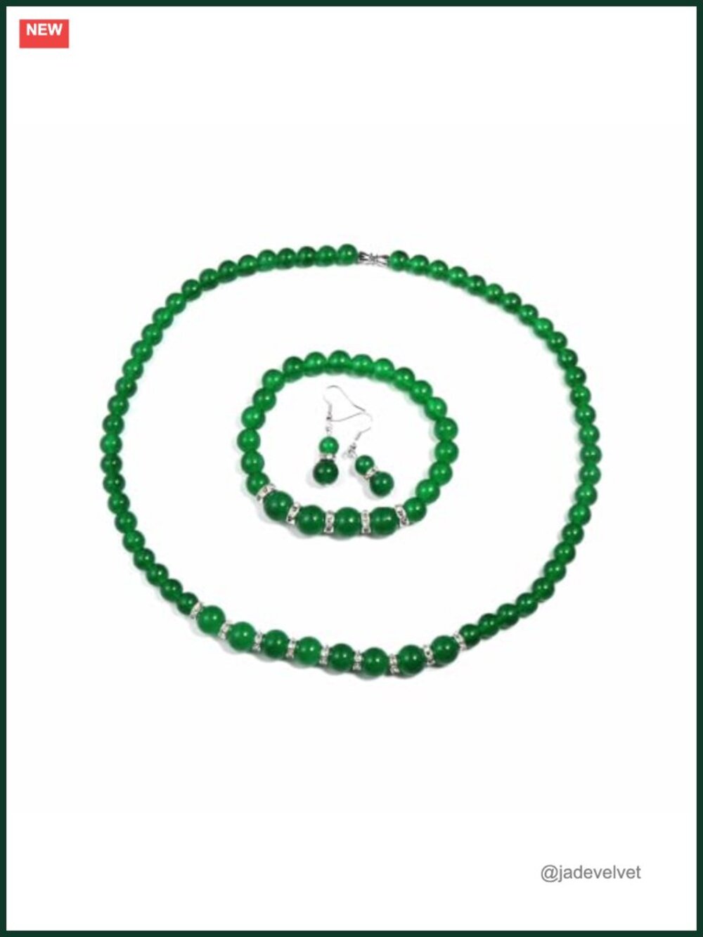 Faux Pearl Crystal Necklace Earring Bracelet Jewelry Set